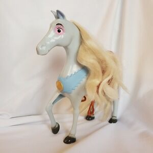 Disney‎ Cinderella Toy Horse Figurine White Blond Mane Saddle Pink Eye Detail